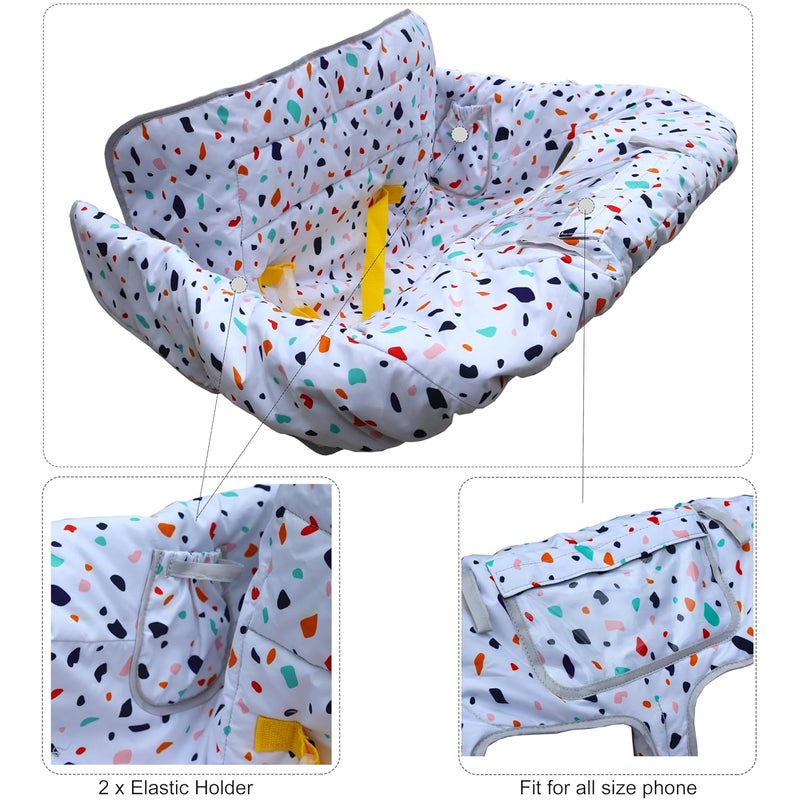 Gowraps 2-in-1 Shopping Cart and High Chair Cover-Grocery Cart Cover for Babies Toddlers Infants Resturant Highchair Cover-Padded Folds to Portable Pouch for Baby Boy Girl (Art) - Image 3